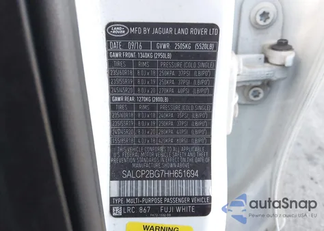 2017 Land Rover Discovery Sport Se z USA, uszkodzony, nr VIN SALCP2BG7HH651694